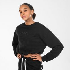Bluza crop do tańca miejskiego damska. Czarne bluzy bez kaptura damskie STAREVER, l, z bawełny. W wyprzedaży za 79.99 zł.