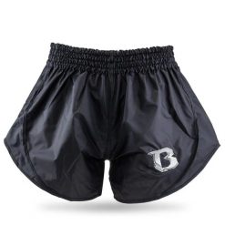 Spodenki do boksu tajskiego Booster Fight Gear Retro Hybrid. Czarne szorty męskie BOOSTER FIGHT GEAR, bez wzorów, z nylonu, retro. Za 169.00 zł.