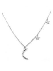 MOODE Naszyjnik "Viktoria" z elementami ozdobnymi - dł. 42 cm rozmiar: onesize. Szare naszyjniki damskie MOODE, ze stali. Za 39.99 zł.