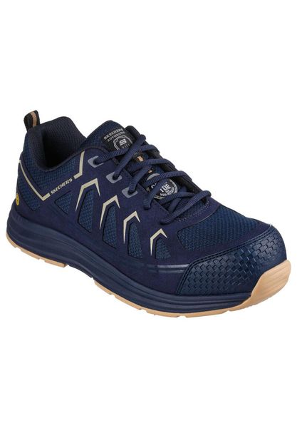 Buty sportowe męskie Skechers Malad. Niebieskie buty sportowe na co dzień męskie Skechers, na zimę, z materiału, bez zapięcia, trekkingowe. Za 490.00 zł.