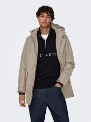 ONLY & SONS Parka w kolorze beżowym rozmiar: L. Brązowe parki męskie Only & Sons, l, bez wzorów. Za 245.96 zł.