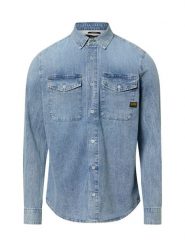 G-Star RAW koszula dżinsowa - Granatowy Mężczyźni Slim Fit Bawełna niebieski, S. Niebieskie koszule męskie G-Star Raw, m, bez wzorów, z bawełny, bez kołnierzyka, bez ramiączek. Za 229.95 zł.