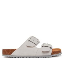 Klapki Tamaris. Szare klapki damskie Tamaris, bez wzorów, bez obcasa. Za 229.99 zł.
