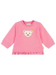 Steiff Bluza w kolorze różowym rozmiar: 56. Różowe bluzy i bluzki niemowlęce Steiff, z aplikacjami, z bawełny, bez ramiączek, bez kaptura. Za 79.03 zł.