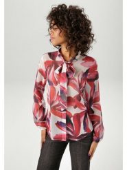 Aniston Bluzka w kolorze biało-czerwonym rozmiar: 46. Białe bluzki damskie Aniston, bez wzorów, bez kołnierzyka, bez ramiączek. Za 56.66 zł.