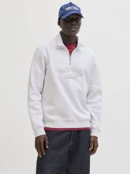 Jack & Jones Bluza Mężczyźni Bawełna biały|szary, M. Białe bluzy bez kaptura męskie Jack & Jones, m, z bawełny. Za 199.95 zł.