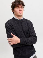 Jack & Jones Sweter w kolorze antracytowym rozmiar: S. Czarne swetry męskie Jack & Jones, s, bez wzorów, z bawełny, bez kołnierzyka. Za 109.95 zł.