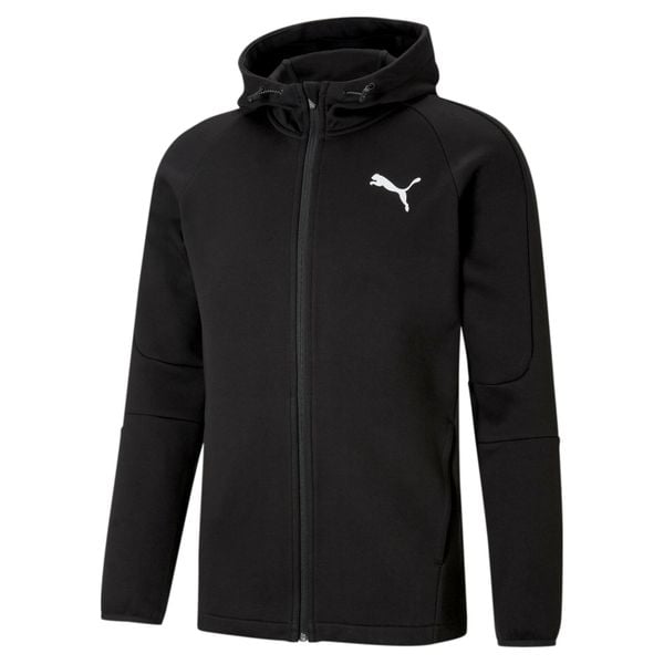 Bluza z kapturem Puma Evostripe Core Fz, Mężczyźni. Czarne bluzy sportowe męskie Puma, bez wzorów, z bawełny, bez kołnierzyka, bez ramiączek. Za 363.60 zł.