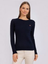SIR RAYMOND TAILOR Sweter "Athena" w kolorze granatowym rozmiar: XL. Niebieskie swetry klasyczne damskie Sir Raymond Tailor, xl, z bawełny, bez kołnierzyka. Za 131.43 zł.