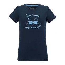 T-shirt Damski Kot Fingal Slogan. Niebieskie t-shirty damskie Regatta, bez wzorów, bez kołnierzyka. Za 75.99 zł.