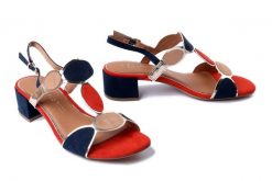 MARCO TOZZI 28230-42 890 navy comb, sandały damskie. Niebieskie sandały damskie Marco Tozzi, bez wzorów, bez obcasa. Za 219.90 zł.
