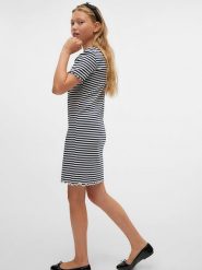Vero Moda Girl Sukienka "Vio" w kolorze granatowo-białym rozmiar: 152. Białe sukienki dziewczęce Vero Moda Girl, bez wzorów, z bawełny, bez ramiączek. Za 79.03 zł.