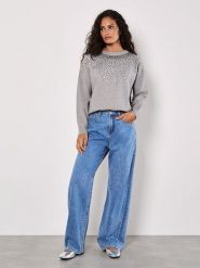 Apricot Sweter w kolorze szarym rozmiar: XS. Szare swetry klasyczne damskie Apricot, xs, bez kołnierzyka. Za 70.24 zł.