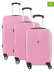 Geographical Norway 3-częściowy zestaw "Sunlighteo" w kolorze jasnoróżowym rozmiar: onesize. Różowe walizki Geographical Norway, bez wzorów, z materiału. Za 347.99 zł.