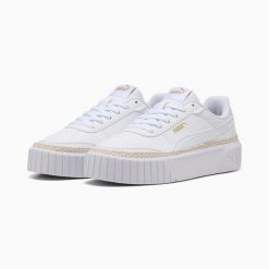Puma CARINA MIA buty sportowe damskie. Buty sportowe na co dzień damskie Puma, bez wzorów, z materiału, tenisowe. Za 123.05 zł.