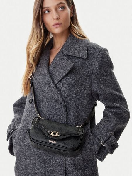 Guess Torebka Dea Mini HWSG79 93790 Szary. Szare listonoszki damskie Guess, z aplikacjami, ze skóry, bez dodatków. Za 279.99 zł.