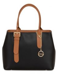 Mia Tomazzi Skórzana torebka w kolorze czarno-jasnobrązowym - 31 x 24 x 11 cm rozmiar: onesize. Brązowe torebki klasyczne damskie Mia Tomazzi, bez wzorów, z materiału, bez dodatków. Za 349.95 zł.