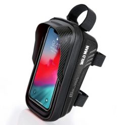 Torba na ramę rowerową z wodoodpornym uchwytem na telefon WILD MAN. Czarne torebki klasyczne damskie WILDMAN, z aplikacjami, z materiału, małe, bez dodatków. Za 114.24 zł.