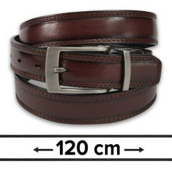 Dwustronny Pasek do Spodni, Czarno-Brązowy, 120 cm, Elegancki, Męski, Skórzany -ZET. Brązowe paski męskie Zet, bez wzorów, ze skóry, eleganckie. Za 89.00 zł.