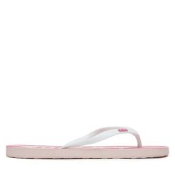 Japonki Roxy. Białe klapki damskie Roxy, bez wzorów, bez obcasa. Za 69.99 zł.