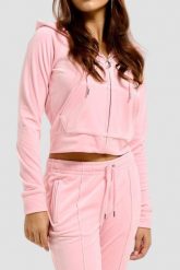 JUICY COUTURE Różowa damska bluza Madison Hoodie. Czerwone bluzy z kapturem damskie Juicy Couture, s, z elastanu. W wyprzedaży za 388.99 zł.