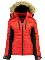 Geographical Norway Kurtka zimowa "Bersil" w kolorze czerwonym rozmiar: S. Czerwone kurtki damskie Geographical Norway, na zimę, s, bez wzorów, z puchu, bez kaptura. Za 320.63 zł.