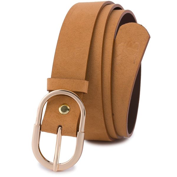 Pasek skórzany BELTIMORE r.105-120 cm E52 j. brązowy. Brązowe paski damskie bez wzorów. Za 41.90 zł.