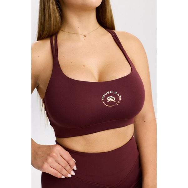 Stanik sportowy fitness Rough Radical Pure Flow Bra. Brązowe biustonosze sportowe damskie ROUGH RADICAL, bez wzorów. W wyprzedaży za 110.42 zł.