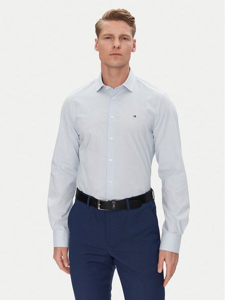 Tommy Hilfiger Koszula MW0MW38961 Błękitny Slim Fit. Niebieskie koszule męskie Tommy Hilfiger, m, bez wzorów, z bawełny, bez kołnierzyka, bez ramiączek. Za 219.99 zł.