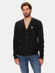 Guess Kardigan M4BR36 Z3HN2 Czarny Regular Fit. Czarne kardigany męskie Guess, m, z aplikacjami, z syntetyku, bez kołnierzyka. Za 209.99 zł.