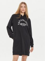 Gap Sukienka dzianinowa 498949-03 Czarny Relaxed Fit. Czarne sukienki damskie GAP, m, bez wzorów, z bawełny, bez kołnierzyka, bez ramiączek. Za 229.99 zł.