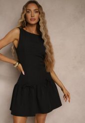 Czarna Sukienka Vices Drop Waist Bez Rękawów z Kokardkami i Falbanką Follena. Czarne sukienki damskie Renee, na co dzień, l, z aplikacjami, klasyczne, bez kołnierzyka, bez ramiączek, mini. Za 119.99 zł.
