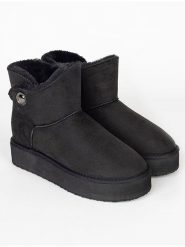 ISLAND BOOT Botki zimowe "Catalina" w kolorze czarnym rozmiar: 37. Czarne botki damskie Island Boot, na zimę, bez obcasa, bez zapięcia. Za 140.53 zł.
