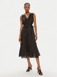 DKNY Sukienka codzienna P4EBTX69 Czarny Regular Fit. Czarne sukienki damskie DKNY, na co dzień, m, bez wzorów, z syntetyku, bez kołnierzyka, bez ramiączek, proste. Za 679.99 zł.