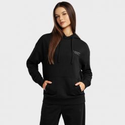 Bluza dresowa z kapturem Lifestyle damska SIROKO Panther-W. Czarne bluzy sportowe damskie SIROKO, xs, z bawełny. Za 190.00 zł.