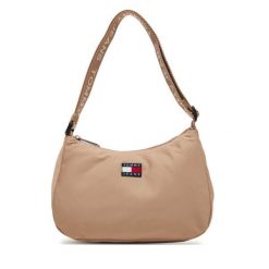 Torebka Tommy Jeans. Brązowe torebki klasyczne damskie Tommy Jeans, bez wzorów, z jeansu, bez dodatków. Za 209.99 zł.