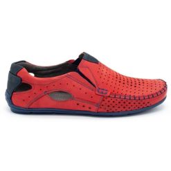 Mario Pala Buty męskie mokasyny 901 lato czerwone. Czerwone mokasyny męskie na lato, z gumy. Za 377.80 zł.