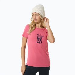 Koszulka damska super.natural Flower Boots Tee. Czerwone bielizna termoaktywna damska Super.natural, l, bez wzorów, z materiału. Za 179.99 zł.