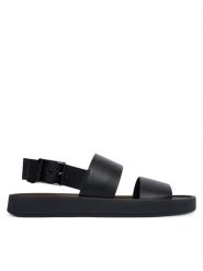 Calvin Klein Sandały Webbing Back Strap HM0HM02095 Czarny. Czarne sandały męskie CALVIN KLEIN, ze skóry, bez zapięcia. Za 529.99 zł.
