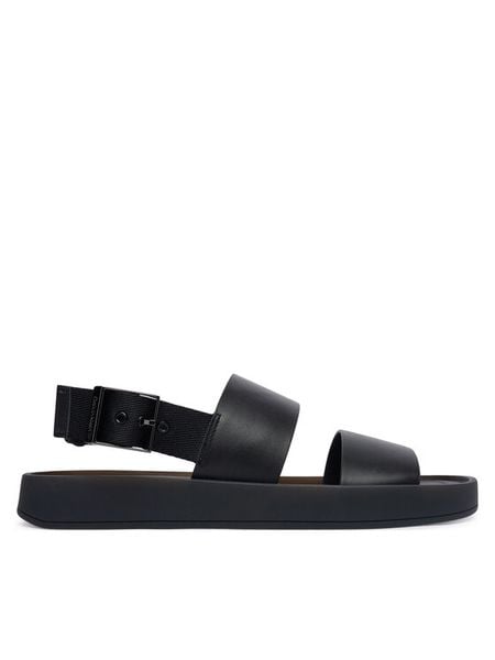 Calvin Klein Sandały Webbing Back Strap HM0HM02095 Czarny. Czarne sandały męskie CALVIN KLEIN, ze skóry, bez zapięcia. Za 529.99 zł.