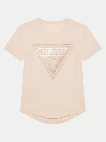 Guess T-Shirt J5GI15 K6YW4 Różowy Regular Fit. Czerwone koszulki dziewczęce Guess, z aplikacjami, z bawełny, bez ramiączek. Za 69.99 zł.