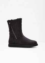 Kozaki marki Skechers. Czarne kozaki damskie bonprix, bez obcasa. Za 409.99 zł.