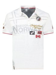 Geographical Norway Koszulka polo "Karadock" w kolorze białym rozmiar: S. Białe koszulki polo męskie Geographical Norway, s, bez wzorów, z bawełny, bez ramiączek. Za 70.41 zł.