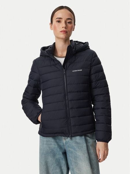 Guess Jeans Kurtka przejściowa W6YL09 W2799 Granatowy Regular Fit. Niebieskie kurtki damskie Guess Jeans, s, z aplikacjami, z jeansu, bez kaptura. Za 599.99 zł.