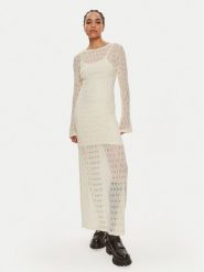 Gestuz Sukienka dzianinowa Lica 10909129 Écru Loose Fit. Sukienki damskie Gestuz, s, bez wzorów, z dzianiny, bez kołnierzyka, bez ramiączek. Za 399.99 zł.