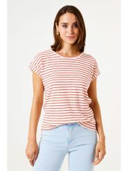 Garcia Koszulka w kolorze biało-jasnoróżowym rozmiar: M. Białe bluzki damskie Garcia, m, bez wzorów, bez kołnierzyka. Za 78.99 zł.