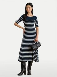 LAUREN RALPH LAUREN Sukienka codzienna 200P03739001 Granatowy Regular Fit. Niebieskie sukienki damskie Lauren Ralph Lauren, na co dzień, xxl, bez wzorów, z bawełny, bez kołnierzyka, bez ramiączek, proste. Za 769.99 zł.