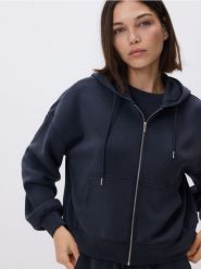 Oversizowa bluza - ciemnoszary. Szare bluzy bez kaptura damskie Reserved, l, z dzianiny. Za 139.99 zł.