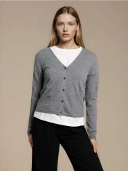 Sweter z domieszką wełny i wiskozy - szary. Szare swetry klasyczne damskie Sinsay, l, z wełny, bez kołnierzyka. Za 39.99 zł.