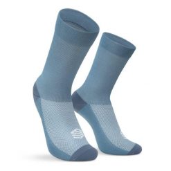 Zimowe skarpetki rowerowe Siroko S3 Blue. Niebieskie skarpetki damskie SIROKO, bez wzorów, z materiału. Za 67.00 zł.